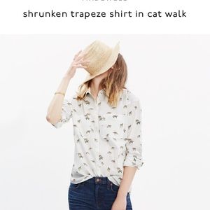 🌿 Madewell Shrunken Trapeze Shirt in Cat Walk 🐆